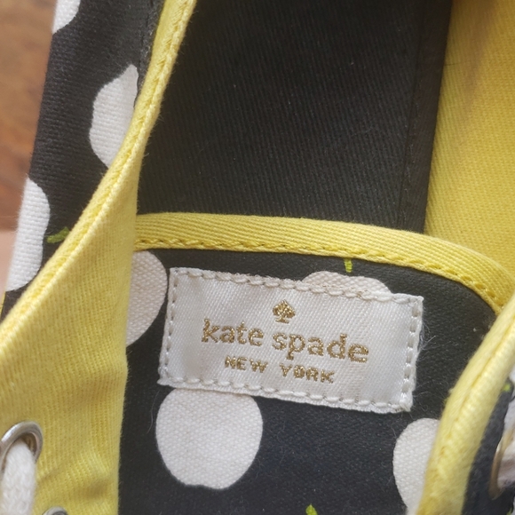 KATE SPADE x KEDS Black & White Apple Rally Sneakers sz 8 Women's Casual Shoes - Picture 10 of 12